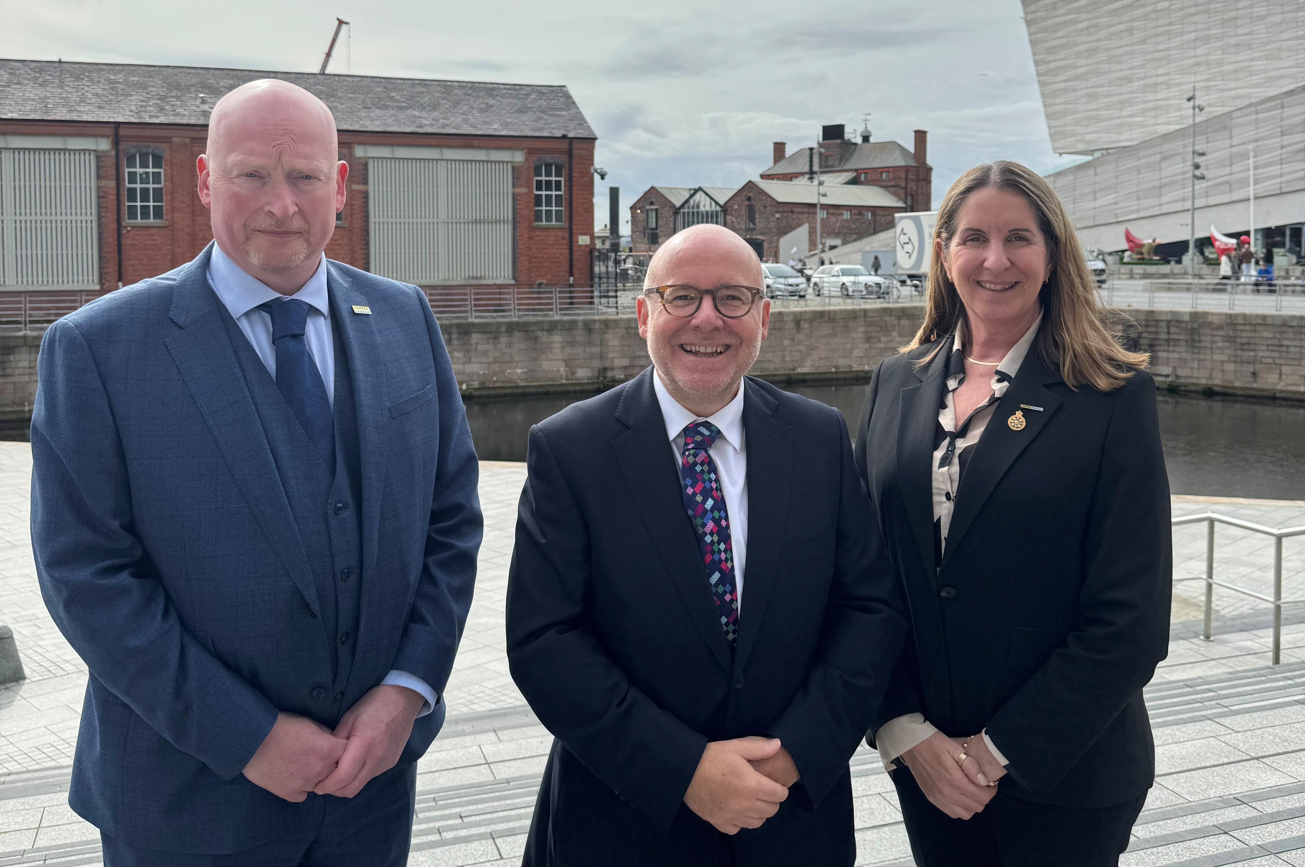 PFEW Deputy National Chair Brian Booth, Attorney General, The Rt Hon Lord Hermer KC, PFEW National Chair Tiff Lynch