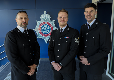 PC Matthew Reynolds, PS Peter Williams and PC Gareth Green