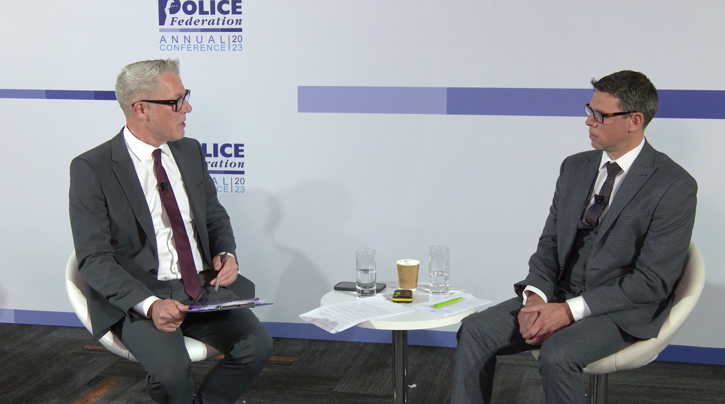 Ian Collins (left), who hosted the conference, with Ben Hudson.