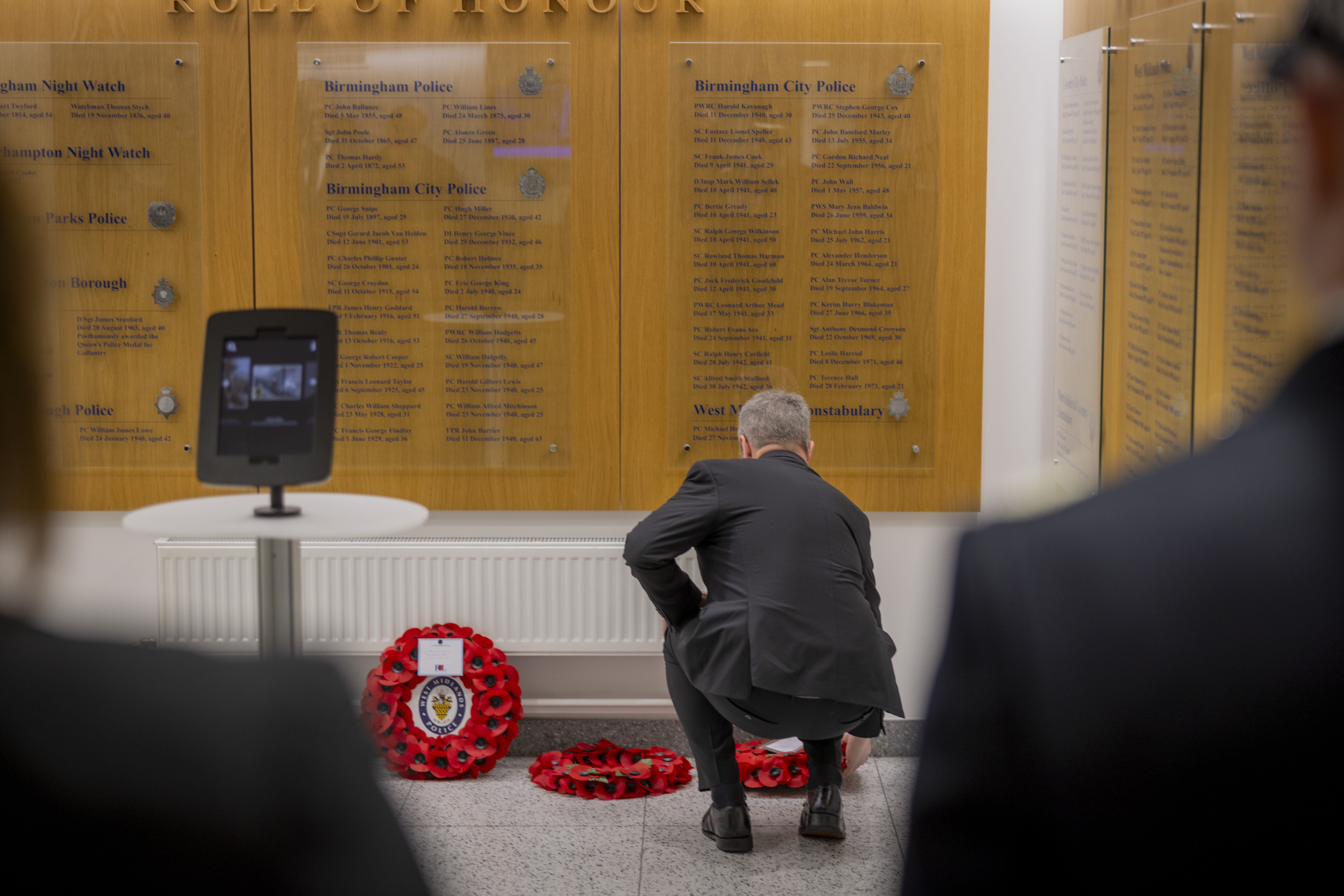 Laying a wreath