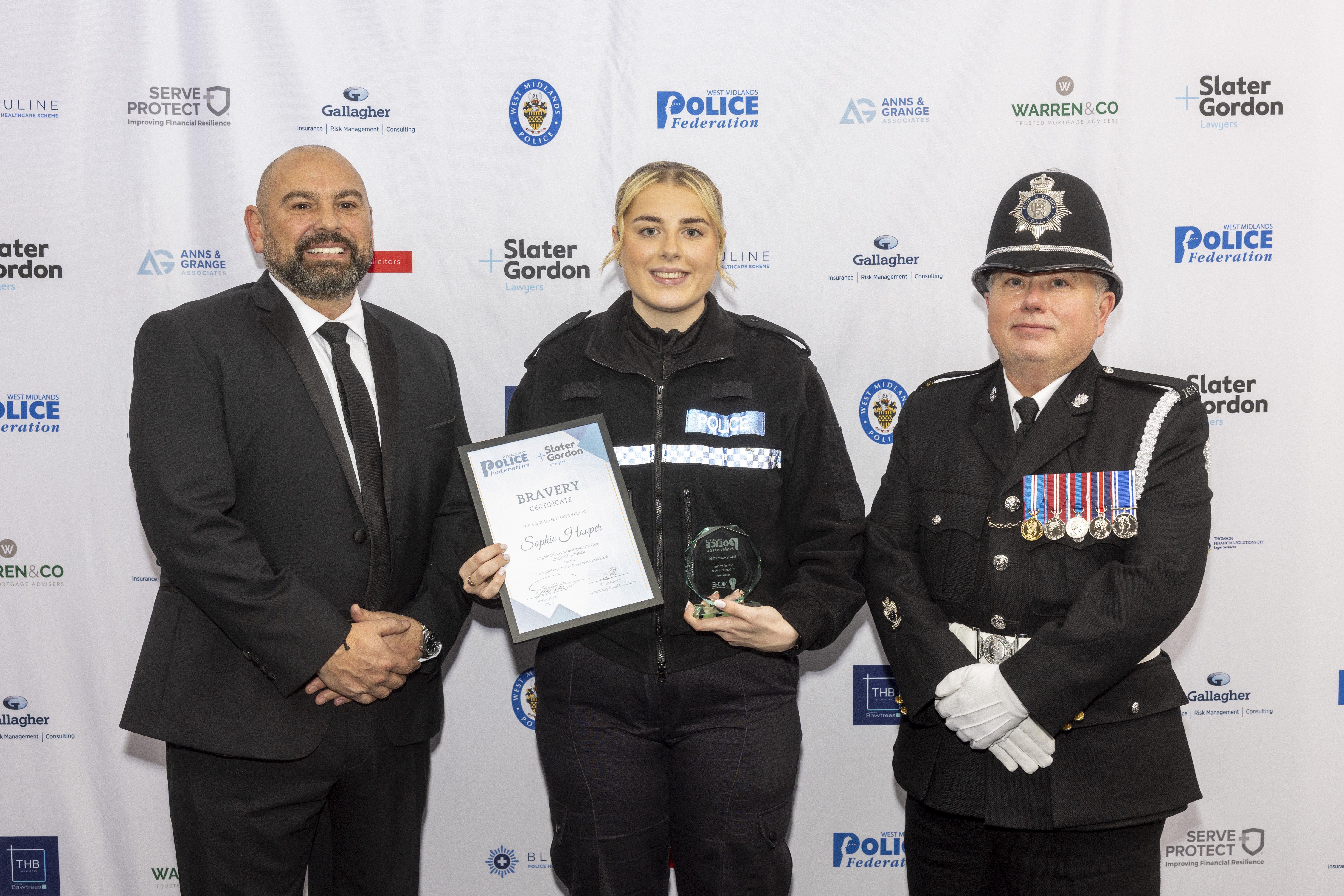 Sophie Hooper wins bravery award.