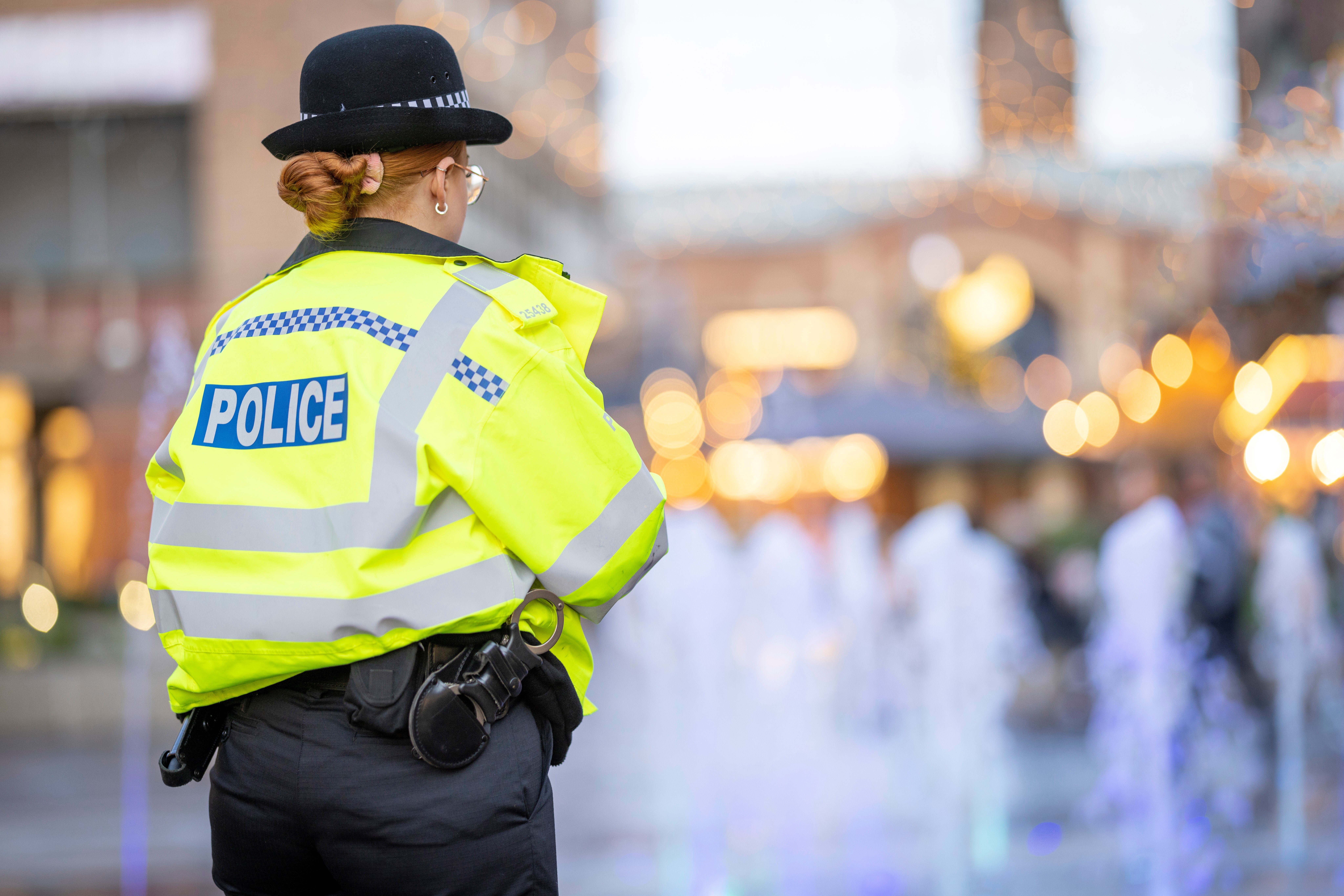 Lone female officer.